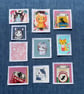 Fabric Postage Stamps - Kitty Cats