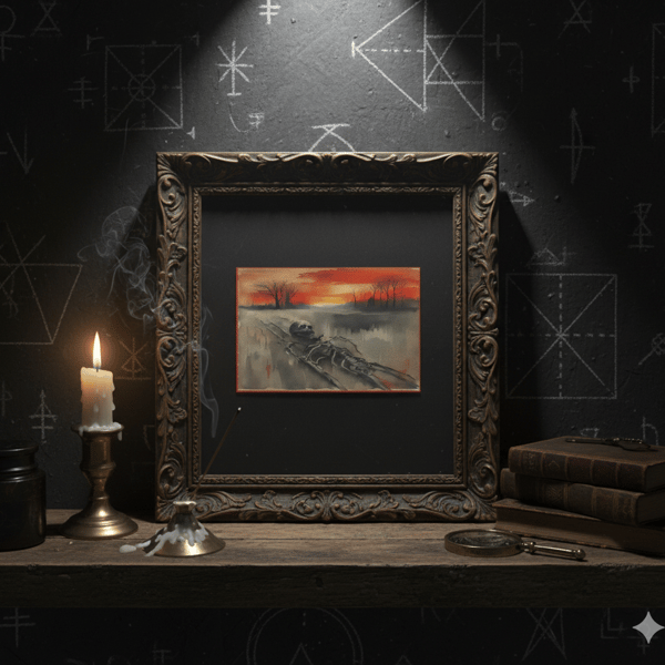 Sunset Skeleton Canvas Print – Gothic Macabre Wall Art – Memento Mori Synthetic 