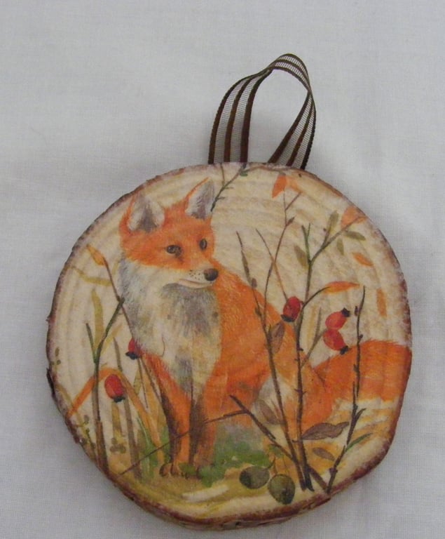Decoupaged Fox Wall Hanging