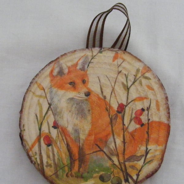 Decoupaged Fox Wall Hanging