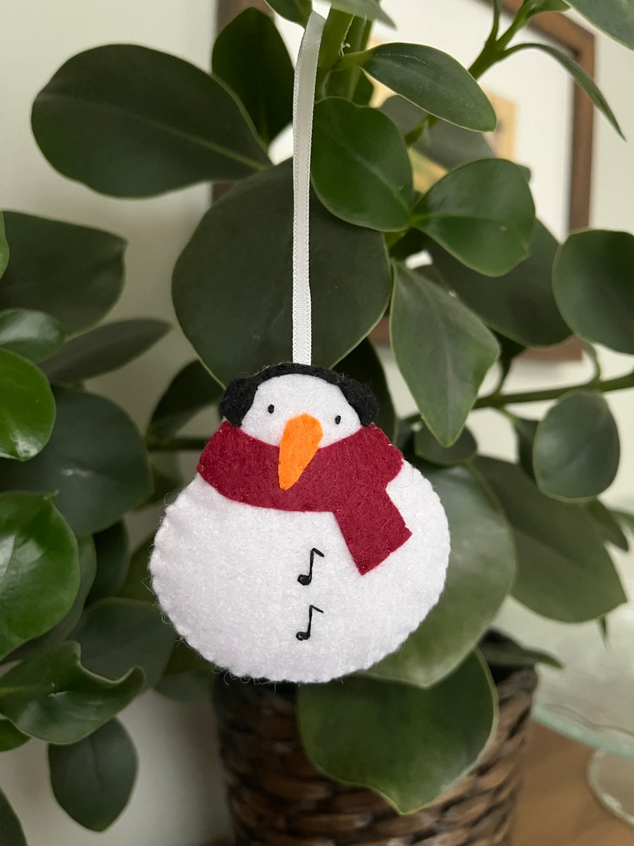 The Musical One - Felt Snowman Decoration