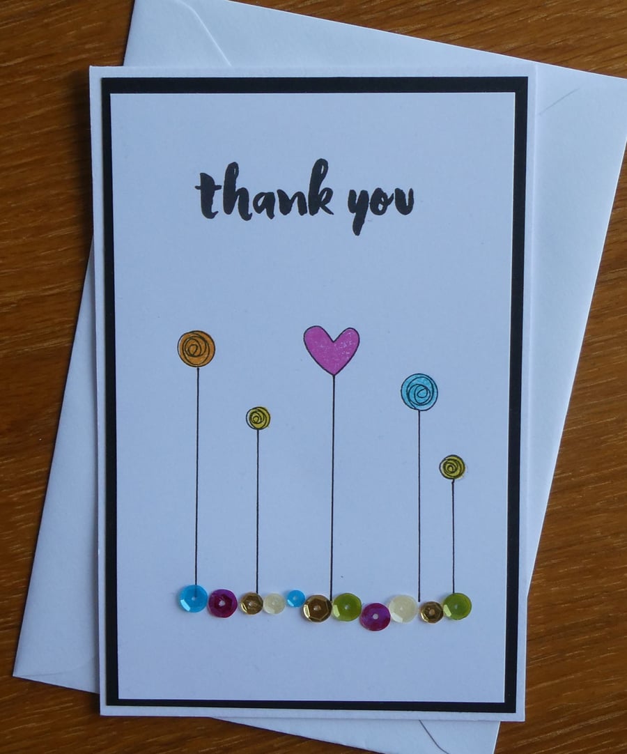 Thank You Card - Bright Sequins