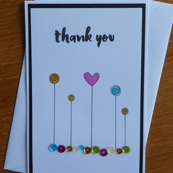 Thank You Card - Bright Sequins