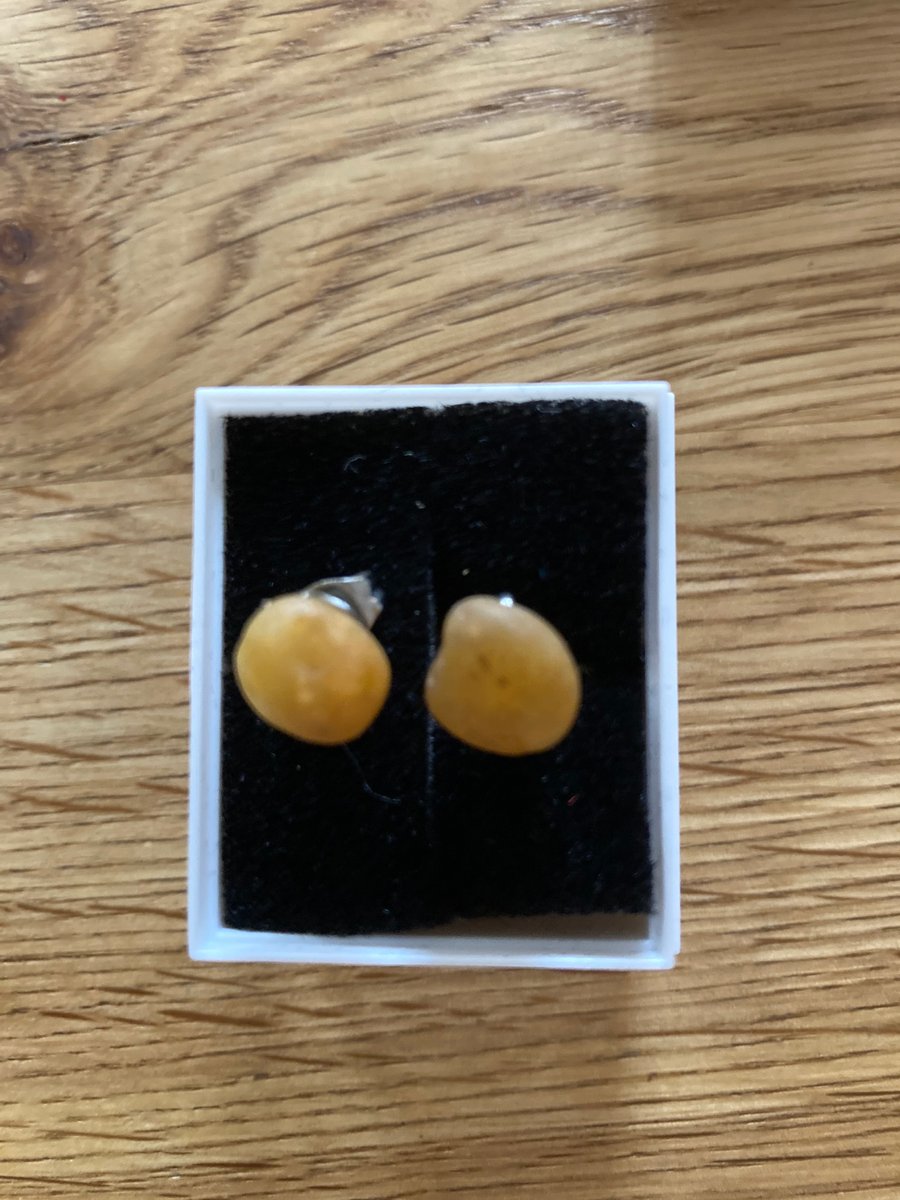 Pair of smoky quartz studs on surgical steel posts