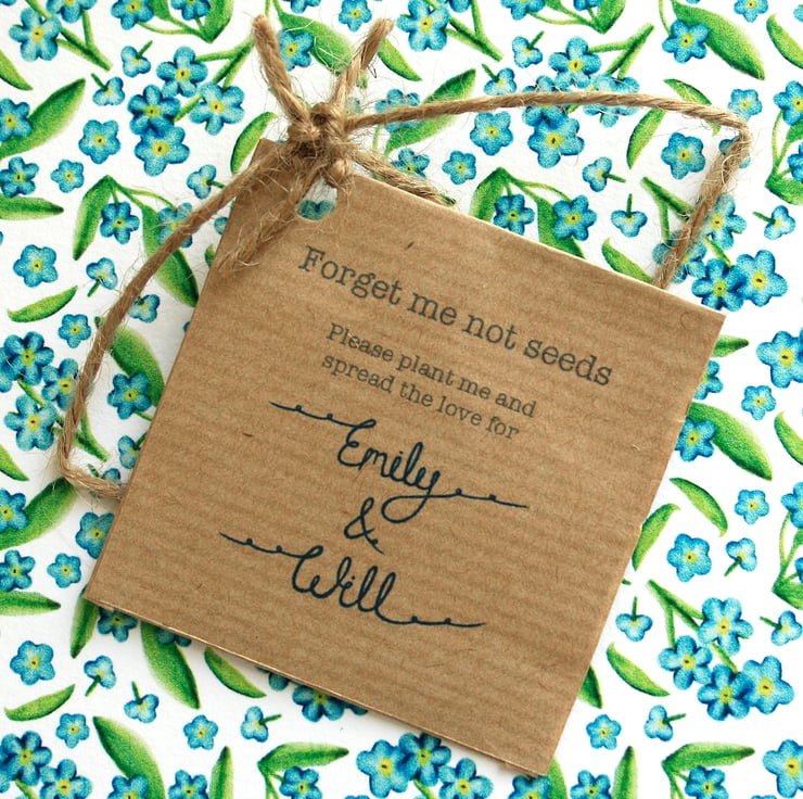 Forget me not wedding invitation set - Folksy