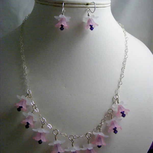 Fuchsia  Flowers Jewellery Set.