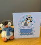 Handmade Christmas Wishes Card – Modern Bear & Penguin Christmas Card - Image 7