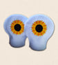 Sunflower Tealight Covers - Embroidered Felt Candle Decor