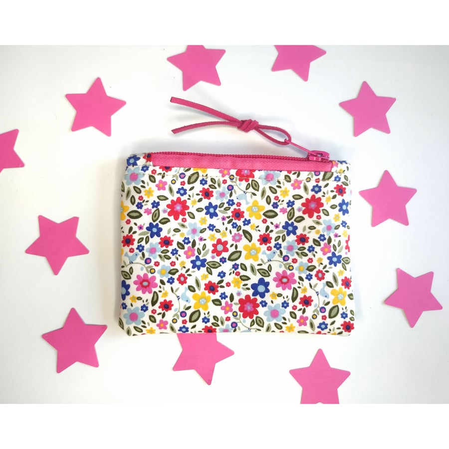 Flower Meadow Coin Purse, Small Pouch, Small Purse