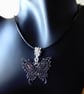 Enamelled Butterfly Snake Pendant with Adjustable Black Cord Necklace - Image 4