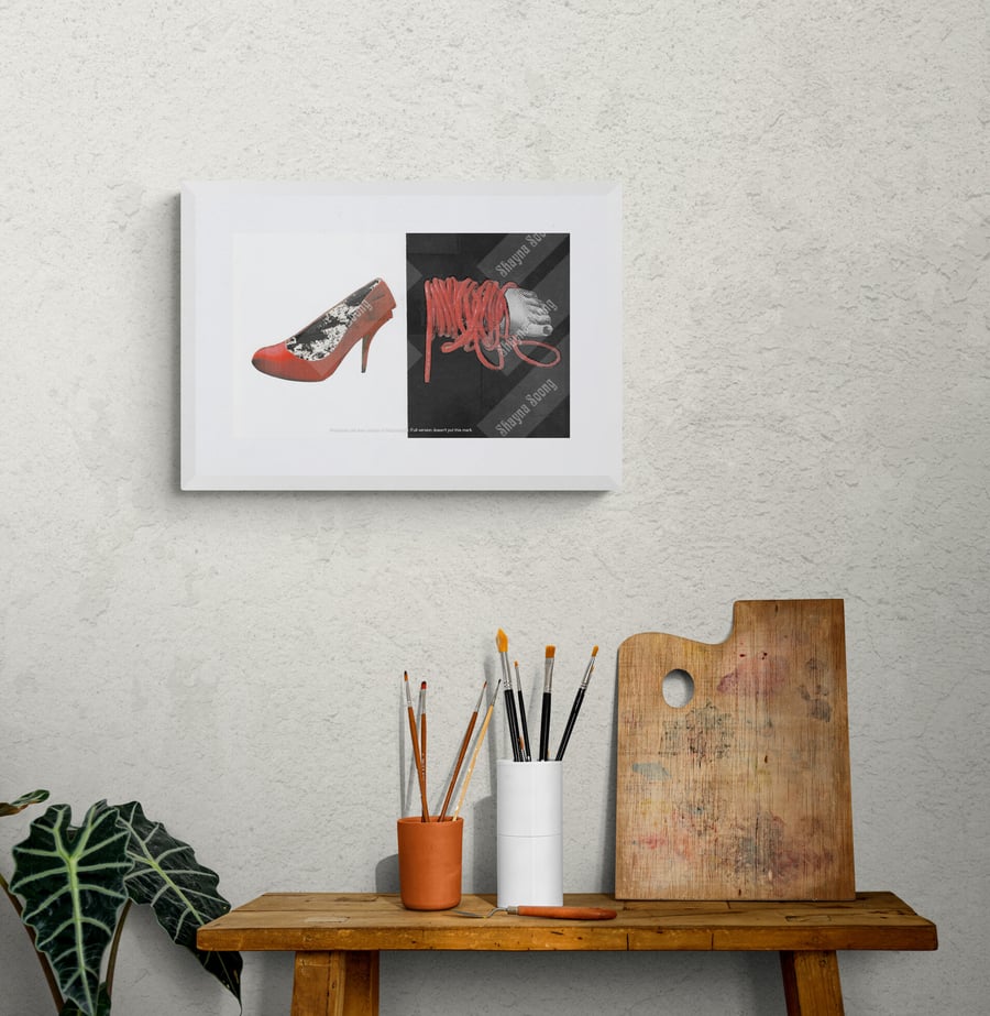 'In Step' print of handmade collage