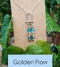 "Golden Flow" - Sparkly beaded hook earrings (Sterling silver hooks)