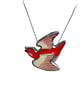 Wonderfully Whimsical Retro Red Dove Bird Necklace by EllyMental