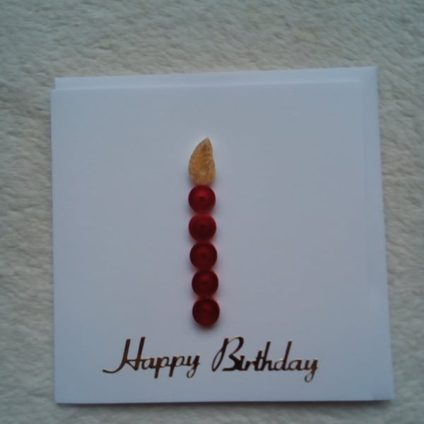 Quilled candle birthday gift card