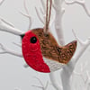Clay robin Christmas hanging decoration, memorial robin, tree decoration 