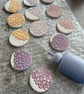 Handmade Ceramic Dahlia brooch, Hand Made Pottery Badge - Image 5