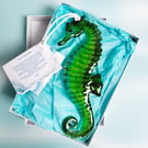 Fused Glass Seahorse - Green-Turquoise