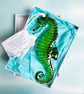 Fused Glass Seahorse - Green-Turquoise