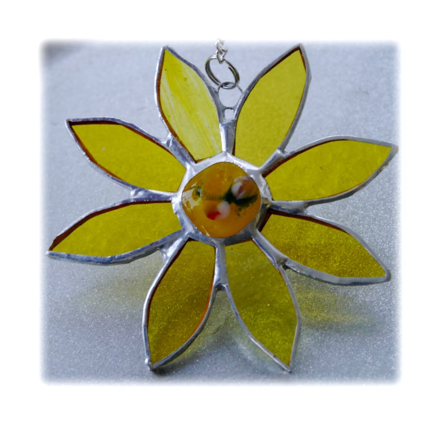 Sunflower Suncatcher Handmade Stained Glass 038
