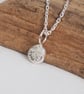 Necklace - Silver flower pebble pendant necklace - Image 2