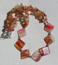 SALE - Orange Carnelian & Red Sardonyx Gemstone Statement Necklace "Savanna" - Image 4