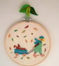 Embroidered Autumn Scene, Child's Embroidery, Embroidery Hoop