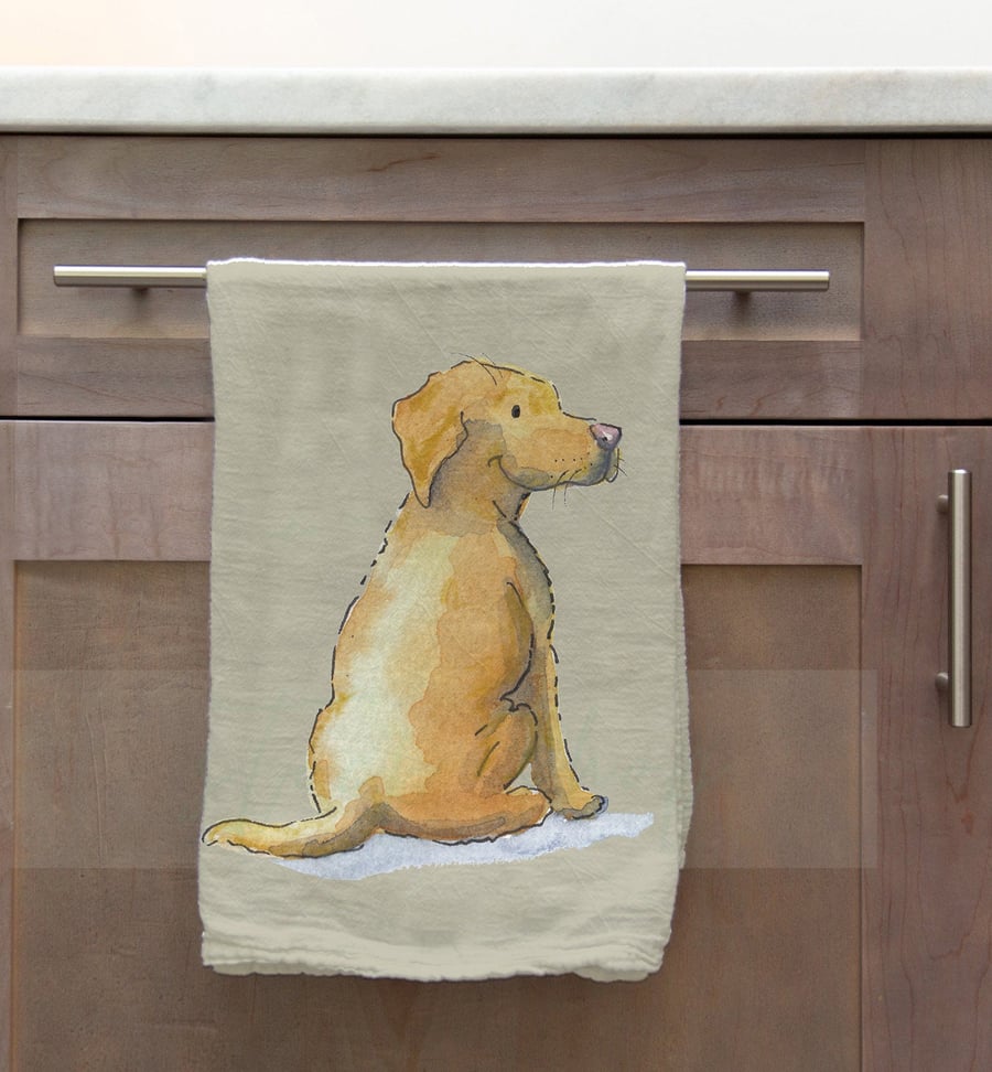 Labrador Yellow Tea Towel
