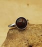 Minimalist Bloodstone ring. 925 sterling silver. March birthstone ring - Image 1