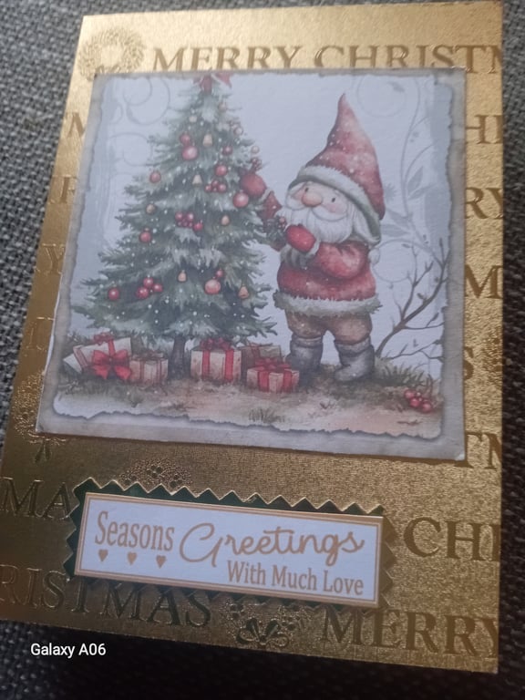 Gnome Decorating For Christmas handmade card