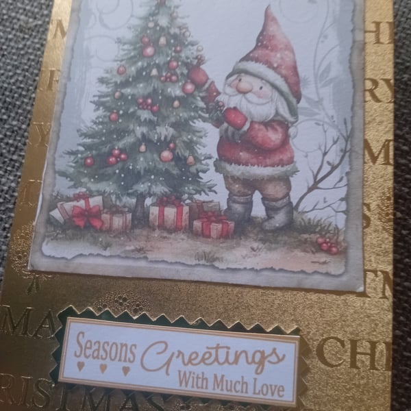 Gnome Decorating For Christmas handmade card