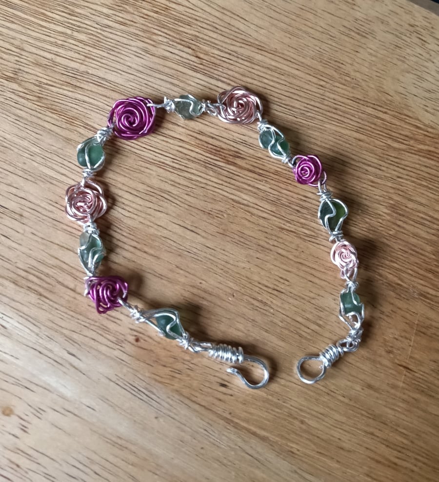 PINK & RED ROSES - Bracelet 