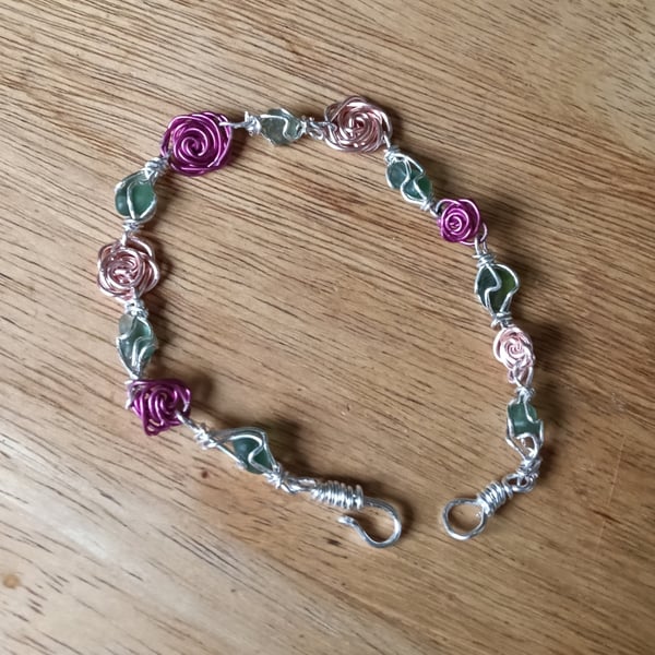 PINK & RED ROSES - Bracelet 