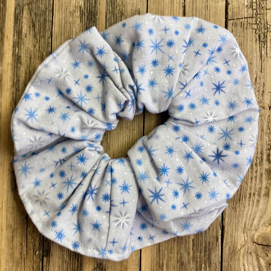 Large Hair Scrunchie - Twinkling Stars - Handmade by Molly Felicity Designs