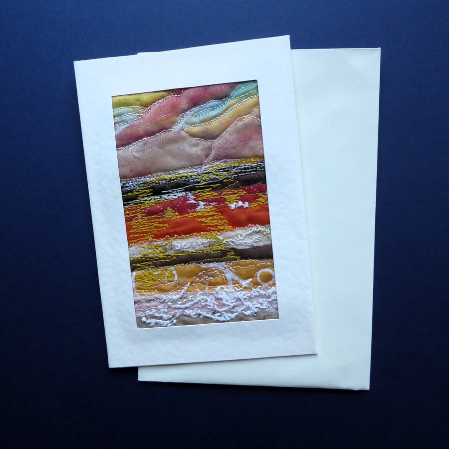 Individually Hand Crafted Textile Blank Card