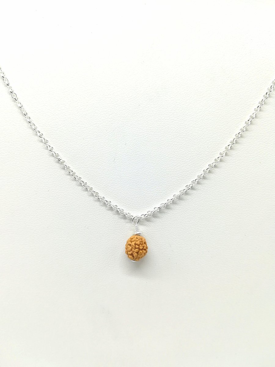 Handcrafted Wire Wrapped Rudraksha,Minimalist,Single Bead pendant, Spiritual 