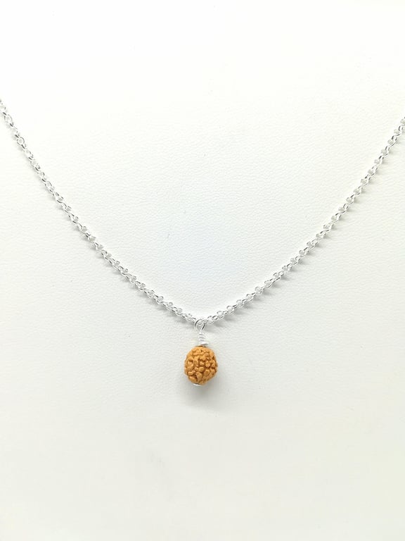 Handcrafted Wire Wrapped Rudraksha,Minimalist,Single Bead pendant, Spiritual 