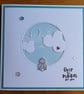 Neutral New Baby Card - Over the Moon for you - Rabbit With Clouds - Aqua - Image 5