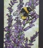 Bee on Lavender original artwork, wall art, drawing - Image 5