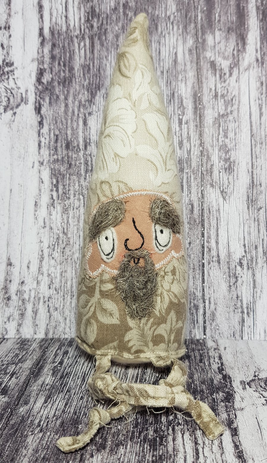Ombre Upcycled Gnome in Taupe. Montgomery