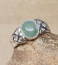 Green Aventurine Celtic Knot Ring. Size N sterling silver rings for women - Image 1