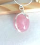Rose Quartz Necklace - Wire Wrapped Rose Quartz Tumble Stone - Heart Chakra Gift