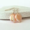 Peach pearl earrings