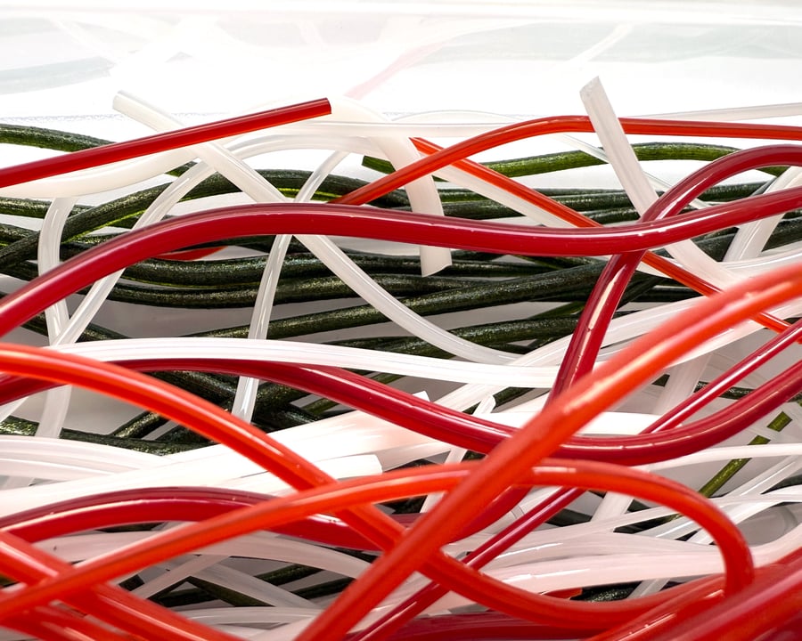 200g Christmas Mix Bullseye 90 coe glass Vitrigraph stringers