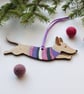 Jumping Wooden Sausage Dog in Jumper Decoration  - Image 1
