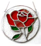 Rose Ring Suncatcher Stained Glass Red - Image 3