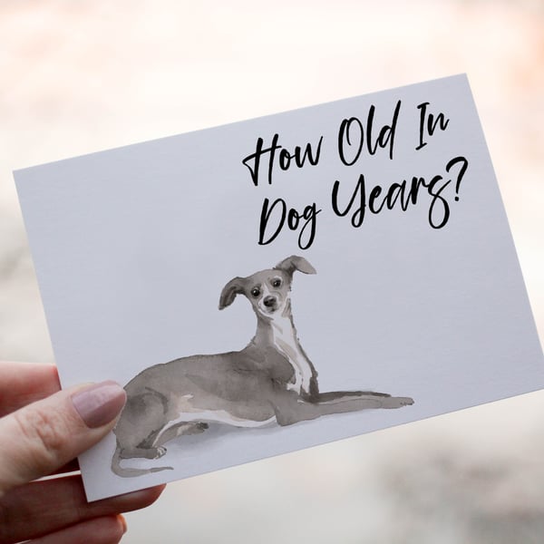 Greyhound Dog Birthday Card, Dog Birthday Card, Personalized