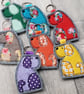Dog keyring in rainbow colours dog lover gift bag tag
