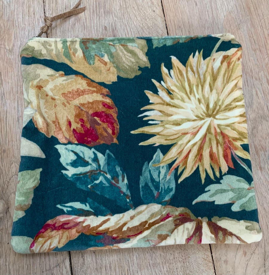 Velvet clutch zip pouch