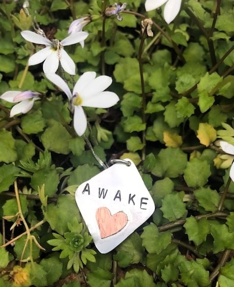 Handmade Perfectly Imperfect Sterling Silver Stamped Copper Heart Pendant