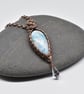 Wire Woven Larimar, Clear Quartz and Copper Pendant - Image 4
